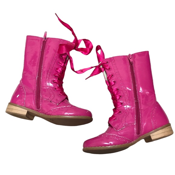 L'Amour Pink Patent Boots 9 - Picture 3 of 8